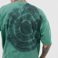 Kaos Pria Desain Terbaik Tie Dye Cetak Huruf 100% Katun Rajut Bernapas Cepat Kering Lengan Pendek Logo Kustom Longgar Diskon