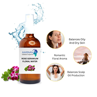 Hydrolat de Géranium Rose 100% Pur et Naturel Biologique, Distillé à la Vapeur, Certifié BPF, Vente en Gros, Eau Florale Liquide OEM