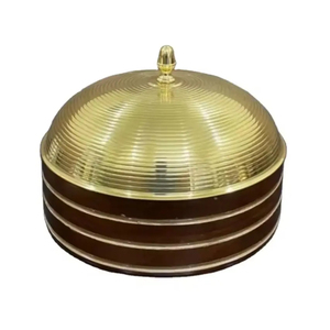 Olla caliente dorada redonda exclusiva con tapas, cazuela de gran venta para comida de Ramadán y Eid, artesanía superior - Product Image 1