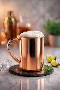 Mug à Moscow Mule en cuivre martelé fait à la main - Vaisselle en cuivre pur - Mug de bar vintage - Product Image 2