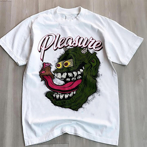 Camiseta Gráfica Urbana para Hombre, Estampado de Monstruo Extra Grande, Algodón Informal, Moda Casual, Manga Corta, Estilo Hip Hop - Product Image 1