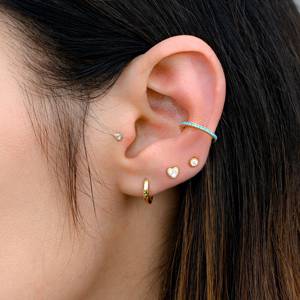 Pendientes de oreja con piedras preciosas turquesas, Plata de Ley 925, chapado en oro, piedra grande, regalo de compromiso de boda delicado, listo para venta al por mayor - Product Image 5