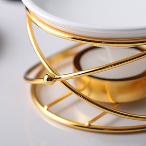 도매 수제 철 프레임 왁스 용융 골드 캔들 버너 세라믹 향수 오일 버너 왁스 멜터 가정 장식 - Product Image 3