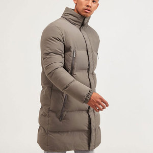 Manteau d'hiver matelassé en toile pour homme, doublure épaisse en laine, col montant, logo frontal, respirant et coupe-vent – Vente chaude usine - Product Image 3