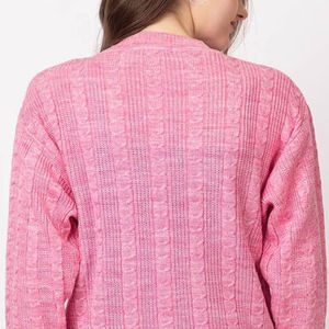 Pull-over décontracté élégant pour femme en cachemire 100% anti-boulochage avec texture tricotée plate chaude et logo frontal - Product Image 4