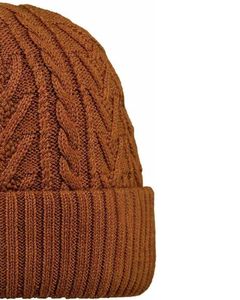 Gorro de Punto Personalizado para Invierno, Color Marrón, Tejido de Cable, Puño Acanalado, Cálido, Suave, Mezcla de Lana Acrílica, Unisex, Informal, al por Mayor - Product Image 2