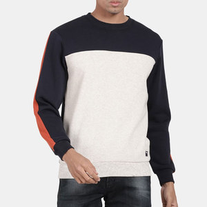 Article frais pur tissu Original hommes sweat séchage rapide manches longues basiques coton mélangé hommes sweat - Product Image 1