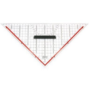 RUMOLD Triángulo Geométrico de Plástico Transparente de 32.5 cm con Marcas de Ángulos de Colores y Asa - Product Image 1