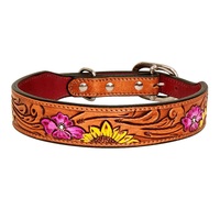 Collier pour chien en cuir véritable fait main, réglable, orné de bijoux, en acier inoxydable, durable, pour chiens de taille moyenne/grande, Pitbull