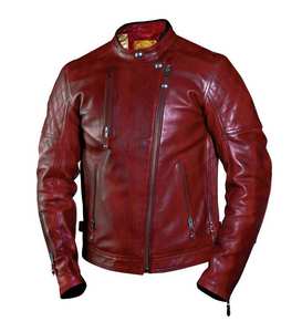 Chaqueta de Motociclista de Piel de Oveja Auténtica al por Mayor 2025 para Hombre, con Cremallera, Forro Acolchado, Cuello Alto, Chaquetas de Cuero Genuino Personalizadas OEM - Product Image 4