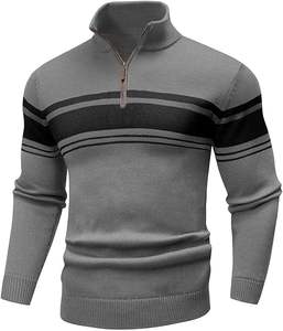 Pull en maille pour homme W9592Y, anti-rides, anti-bouloches, respirant, fin, 100% coton, décontracté, ample, couleur unie, hiver - Product Image 4