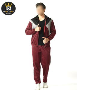 ชุดเสื้อแจ็กเก็ตและกางเกงสำหรับผู้ชายผ้าโพลีเอสเตอร์สัมผัสนุ่มมีซิปสไตล์ผ้าโพลีเอสเตอร์ - Product Image 5