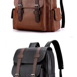 Mochila clásica de cuero curtido vegetal hecha a mano, bolsa de negocios segura y espaciosa, precio al por mayor directo de fábrica a la moda a granel - Product Image 1