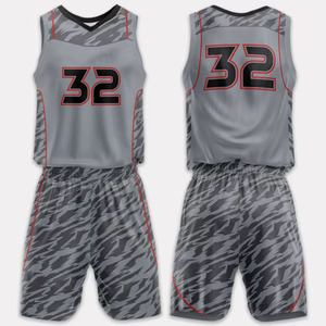 Ensemble de maillots de basket-ball de haute qualité impression personnalisée entraînement par équipe sportive hommes uniforme de pratique réversible de basket-ball - Product Image 4