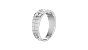 Anillo de Lujo para Mujer en Oro de 14K y Diamantes Naturales con Baño de Rodio, con 14 Piedras de Corte Brillante, Color G |   0.79Ctw Joyería de Uso Diario - Product Image 4