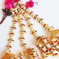 Cordes Kaleera multicolores Fleurs artificielles réutilisables Holi Diwali Party Event Indian Wedding Wall Hanging Haldi Mehndi Stage
