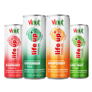 Wholesale Beverage Soft Drink - 330ml Sparkling Water Juice <b>Can</b> Drink: Lime, Grape, Cucumber - Free Sample - Private Label OEM - Product Image 6