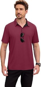 Camiseta de polo para hombre Estilo de cuello de poliéster informal Estilo de cuello de polo con patrón sólido a la venta Tela de punto - Product Image 2