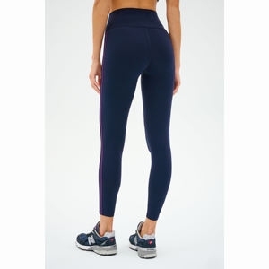Leggings de sport pour femmes de haute qualité, taille élastique, logo personnalisé, motif uni, taille mi-haute, séchage rapide et respirant, pour adultes - Product Image 3