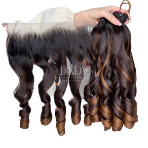 Cheveux vierges de haute qualité, mèches ombrées rebondissantes avec frontal et mèches pour faire des perruques - Product Image 3