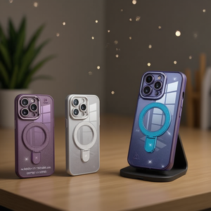 Funda Transparente Magnética Premium de TPU+PC con Purpurina y Soporte para Teléfono Incluido para 17 Air - Product Image 2