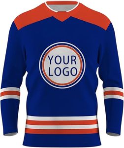 Los más populares diseñan su propio logotipo Conjuntos de uniformes de hockey sobre hielo de talla grande para hombres adultos 100% poliéster de secado rápido transpirable - Product Image 2