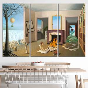 Décoration murale sur toile au design moderne et surréaliste - Œuvre d'art imprimée sur toile, cadeau élégant, lot de 3 toiles - Product Image 1