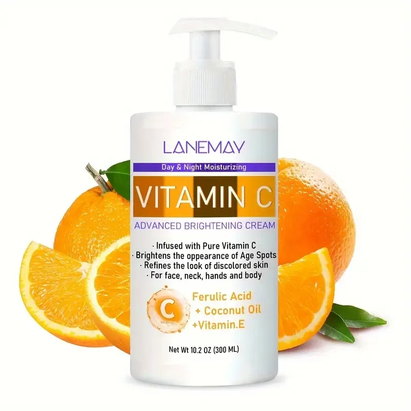 Wholesale Private Label Vitamin C Body Cream Hydrate & Anti Wrinkle Cream with Ferulic Acid Coconut Oil Witening Body Lotion