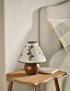 Stylish E26 Base Table Lamp with Wooden Base Shade Home Decorative <b>Lighting</b> for Bedroom Study Wedding Home Tabletop Decoration - Product Image 3