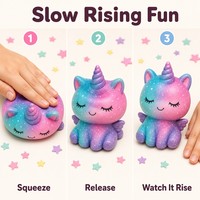 Jouet Squishy Licorne Galaxie en PU à Remontée Lente, Anti-Stress, Doux à Presser, Décoration de Bureau Kawaii, Cadeau