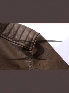 Veste en cuir à capuche marron d'hiver pour hommes la plus vendue meilleure qualité matériau respirant imperméable service OEM disponible coton - Product Image 5