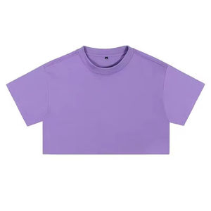 Camiseta de Verano para Mujer, Cuello en V, Manga Corta, Corte Holgado, 100% Algodón, Tejido de Punto, Diseño Sólido, Bordado Personalizado - Product Image 6