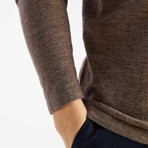 Camiseta Polo de punto OEM para hombre, superventas, hecha a medida con logotipo bordado, tela de Jersey de manga larga de Color liso informal - Product Image 4