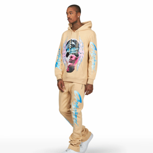 Top Quality Mens Flared Cotton Tracksuit Private Label Two Piece Set Solid Pattern Breathable Winter Wear - Product Image 5