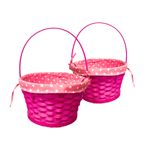 Paniers de stockage durables en bambou avec doublure en coton Panier de stockage de fruits artisanal Panier cadeau - Product Image 1