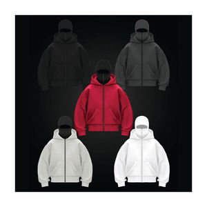 Sudadera con Capucha Balaclava Unisex de Algodón, Proveedor de Algodón y Poliéster, Estilo Urbano, Sudadera con Cremallera Completa para Hombre - Product Image 5