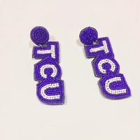 Boucles d'oreilles obsédées de sport personnalisables dernières boucles d'oreilles brodées à la main en tissu perlé bandeaux perlés
