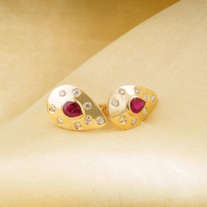 Pendientes de Aro Geométricos con Moissanita y Perla en Oro Rosa, Blanco y Amarillo para Boda y Compromiso - Product Image 4