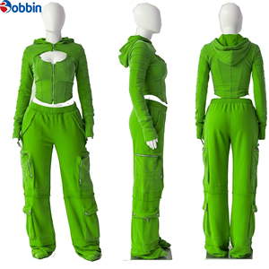 Customized Multi Zipper Cargo Pockets Sweat suit Cotton Fleece 500 GRM Tracksuits Acid <b>Wash</b> Vintage Sweatsuits 3Pcs Tracksuits - Product Image 2