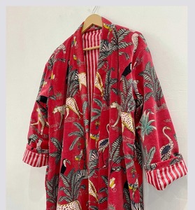 Jungle Safari Print Robe <b>Velvet</b> Kimono Plus Size Cotton <b>Velvet</b> <b>Jacket</b> Dressing Gown Bridal Robe <b>Women's</b> Casual <b>Women</b> Wear Gift - Product Image 1