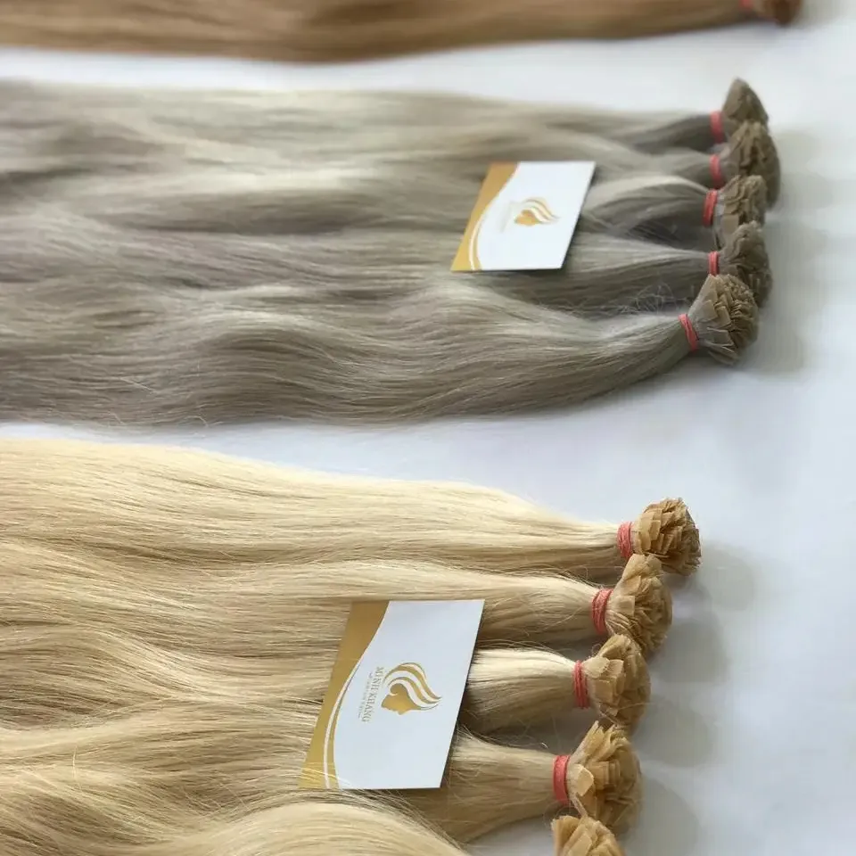 Extensiones de cabello pre-consolidadas I-tips de queratina italiana, cabello vietnamita crudo 100% con precio al por mayor de fábrica