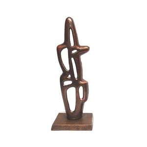 Nouvelle Sculpture Décorative en Aluminium Art Déco Faite à la Main avec Base en Cuivre Finition Antique Petite Taille Cadeau de Mariage - Product Image 1