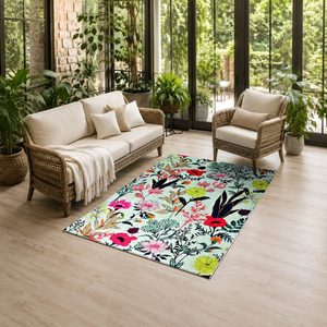 Tapis de salon multicolores neutres modernes abstraits imprimés numériquement, lavables en machine, en chenille, antidérapants, vente en gros RUGS DEPOT LXDP-0350 - Product Image 6