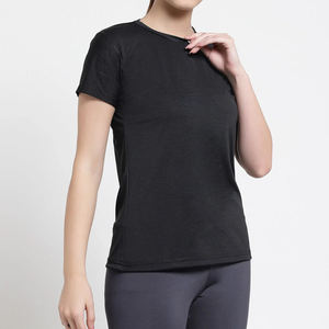 2025 mejor alta calidad barato personalizado sin cuello Slim Fit mujer 100% algodón camiseta Hip Hop verano secado rápido - Product Image 4