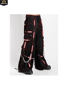 Pantalon gothique noir ONSTYLE SPORTS avec jambe large, chaînes et boucles, parfait pour les vêtements de mode alternatifs. - Product Image 2