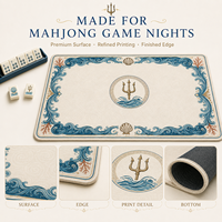 Tapis de Mahjong Américain Personnalisé en Caoutchouc Naturel pour 4 Joueurs, Flexible, Vente en Gros, OEM, Marque Privée, Tapis de Jeu Imprimé (Personnalisable)