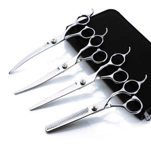2025 vente chaude personnalisé couleurs assorties 5 pièces ciseaux ensemble de ciseaux de toilettage pour chiens de compagnie avec affûteur - Product Image 6