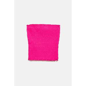 Blusa Corta sin Tirantes con Efecto Fruncido - Product Image 1
