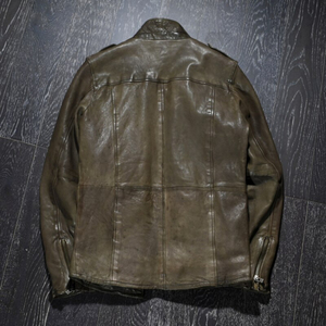 Chaqueta de moto personalizada de alta calidad para hombre, cuello levantado de invierno, gran oferta, piel de vaca negra pura, estilo callejero - Product Image 6