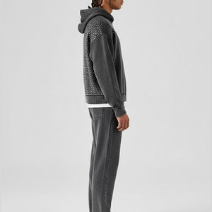 Survêtements pour hommes légers et à bas prix, avec strass, sur mesure, broderie délavée, survêtements pour hommes avec strass - Product Image 5